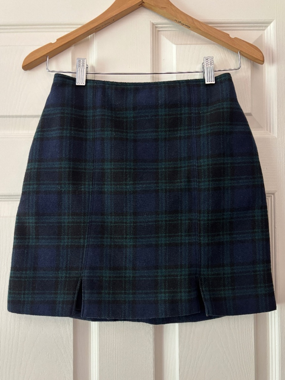 Hollister Ultra High Rise Mini Skirt - Navy Blue & Green Plaid Size XS - Picture 2 of 11